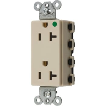 Image for Hubbell® Snap-On 20 Amp 125 Volt Hospital-Grade SNAPConnect Decorator Duplex Standard Outlet (Ivory) from HD Supply