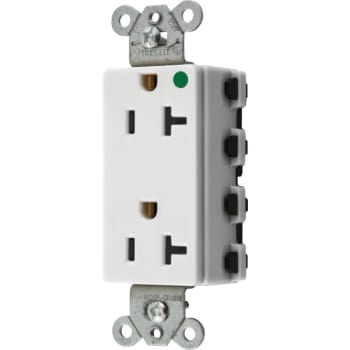 Image for Hubbell® Snap-On 20 Amp 125 Volt Hospital-Grade Decorator SNAPConnect Duplex Standard Outlet (White) from HD Supply