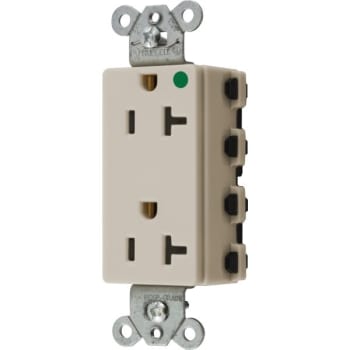 Image for Hubbell® Snap-On 20 Amp 125 Volt Hospital-Grade Decorator SNAPConnect Duplex Standard Outlet (Light Almond) from HD Supply