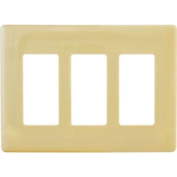 Image for Hubbell 3-Gang Polycarbonate Snap-On Decorator Wall Plate (Ivory) from HD Supply