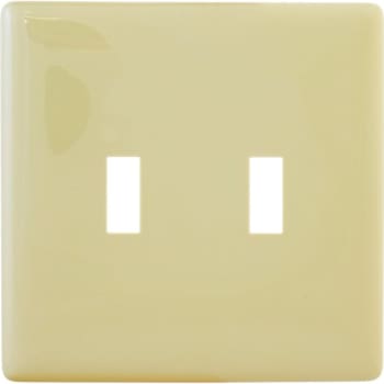 Image for Hubbell 2-Gang Polycarbonate Snap-On Toggle Wall Plate (Ivory) from HD Supply