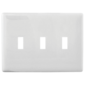 Image for Hubbell 3-Gang Snap-On Toggle Plate (White) from HD Supply