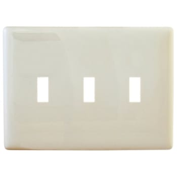 Image for Hubbell 3-Gang Snap-On Polycarbonate Toggle Wall Plate (Light Almond) from HD Supply