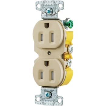 Image for Hubbell® 15 Amp 125 Volt Self-Grounding Residential Duplex Standard Outlet (10-Pack) (Ivory) from HD Supply
