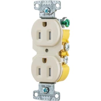 Image for Hubbell® 15 Amp 125 Volt Self-Grounding Straight Blade Duplex Standard Outlet (10-Pack) (Light Almond) from HD Supply