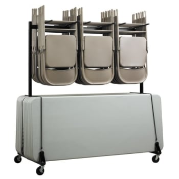 Image for Alpine Industries Adir Office 65 X 33.7 Folding Chair Table Combo Cart from HD Supply