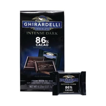 Ghirardelli Intense Dark Midnight Reverie 86% Cacao Singles Bag, 4.12 Oz Packs