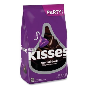 Hershey's Kisses Special Dark Chocolate Candy, Party Pack, 32.1 Oz Bag