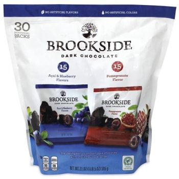 Image for Brookside Dark Chocolate Fruit, Acai Blueberry And Pomegranate, 30 Pouches/Bag from HD Supply
