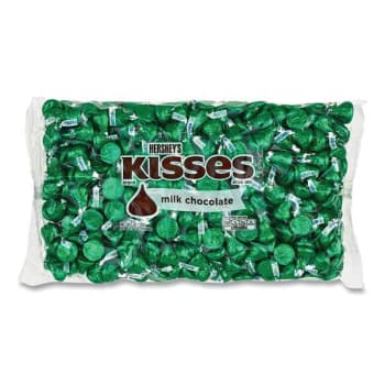Hershey's Kisses, Milk Chocolate, Green Wrappers, 66.7 Oz Bag