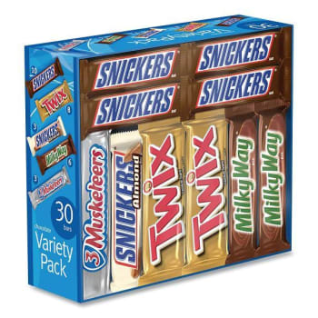 Image for Marsfull-Size Candy Bars Variety Pack, Assorted, 30/Box from HD Supply