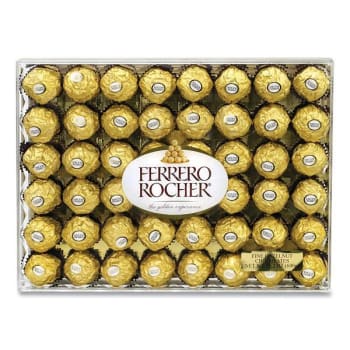 Ferrero Rocherhazelnut Chocolate Diamond Gift Box, 21.2 Oz, 48 Pieces