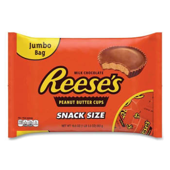 Reese's Snack Size Peanut Butter Cups, Jumbo Bag, 19.5 Oz Bag
