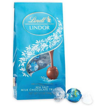 Lindt Lindor Truffles Milk Chocolate Sea Salt, 5.1 Oz Bag, 3 Count