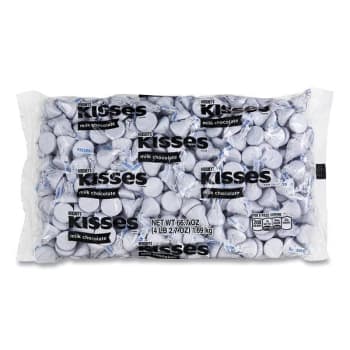 Hershey's Kisses, Milk Chocolate, White Wrappers, 66.7 Oz Bag