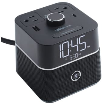 Image for Brandstand Cubieblue 2.0 Alarm Clock With Bluetooth, 2 Power Outlets And 2 Usb from HD Supply