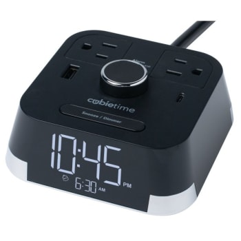 Image for Brandstand Cubietime 2.0 Alarm Clock With 2 Power Outlets And 2 Usb Ports from HD Supply