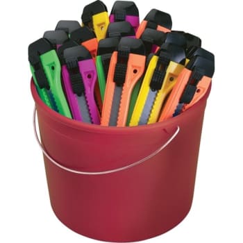 Image for Hyde 49697 18mm 8Pt Assorted Colors Snap Off Knife Bucket, Package Of 25 from HD Supply