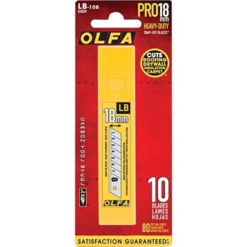 Olfa LB-10B 18mm 8Pt Snap Off Blade, Package Of 60