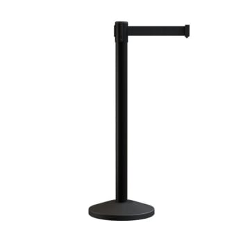 Image for Montour Line 11' Black Crowd Control Retractable Belt Barrier With Black Belt from HD Supply