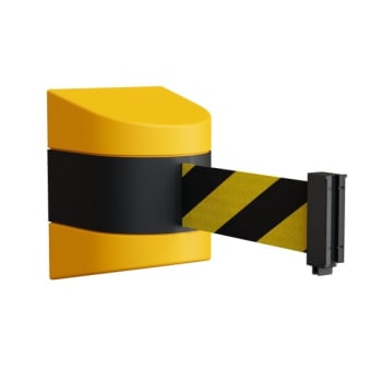 Montour Line Yellow Plastic 15' Fixed Wall Mount Yellow & Black Diagonal Belt