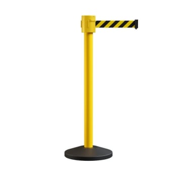Image for Montour Line 35' Crowd Control Retractable Belt Barrier With Black & Yellow Belt from HD Supply