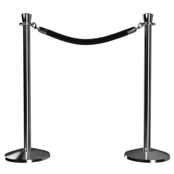 Image for Montour Line Crown Top Sloped Base Stanchion Polished Stainless Steel from HD Supply
