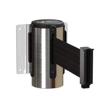 Montour Line Wmline 115 11' Polished Stainless Steel Fixed Wall Mount Black Belt