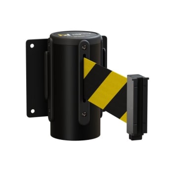 Image for Montour Line 11' Black Steel Fixed Wall Mount Yellow & Black Diagonal Belt from HD Supply