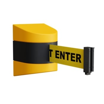 Montour Line Yellow Plastic 15' Fixed Wall Mount Caution - Do Not Enter Belt