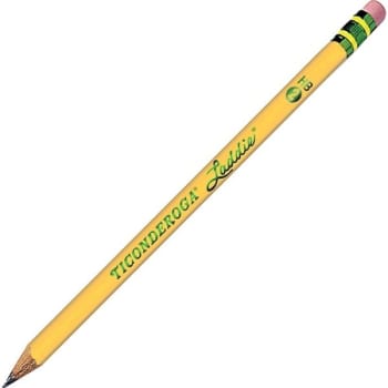 Ticonderoga® By Dixon® Hb #2 Yellow Laddie Woodcase Pencil With Eraser, Pack Of 24