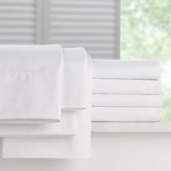 Image for Westpoint Home Dobby Strip T250 Flat Sheet King Xl 110x115 White Case Of 12 from HD Supply