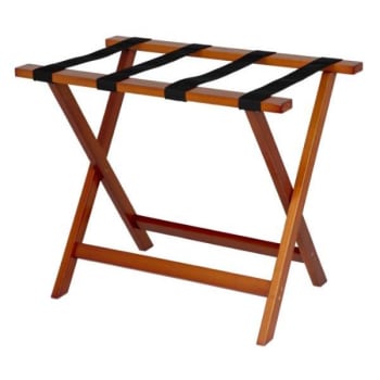 Image for Hospitality 1 Source Deluxe Wooden Luggage Rack, Light Mahogany, Case Of 4 from HD Supply