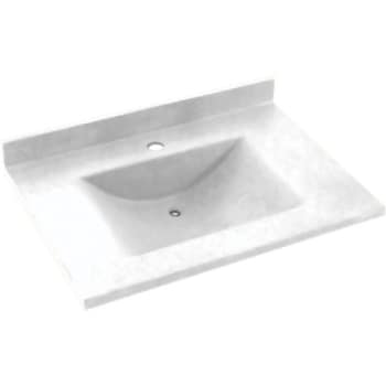 Image for Swan® White Contour Solid Surface Single Bowl Vanity Top 22" X 31" from HD Supply
