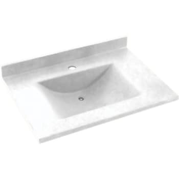 Image for Swan® White Contour Solid Surface Single Bowl Vanity Top 22" X 37" from HD Supply