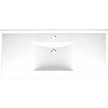 Image for Swan® White Contour Solid Surface Single Bowl Vanity Top 22" X 43" from HD Supply