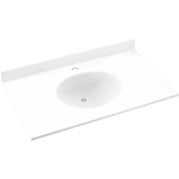 Image for Swan® White Ellipse Solid Surface Single Bowl Vanity Top 22" X 25" from HD Supply
