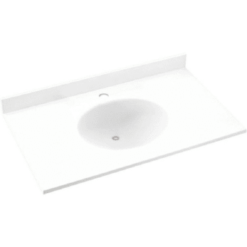 Image for Swan® White Ellipse Solid Surface Single Bowl Vanity Top 22" X 49" from HD Supply