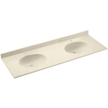 Image for Swan® Tahiti Sand Ellipse Solid Surface Double Bowl Vanity Top 22" X 61" from HD Supply