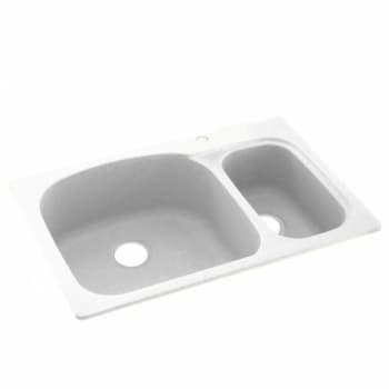 Image for Swan® White Solid Surface Large/small Bowl Kitchen Sink 33" X 22" from HD Supply