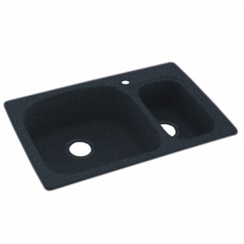 Image for Swan® Black Galaxy Solid Surface Large/small Bowl Kitchen Sink 33" X 22" from HD Supply