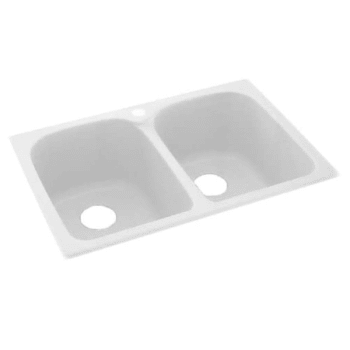 Image for Swan® White Solid Surface Super Double Bowl Kitchen Sink 33" X 22" from HD Supply