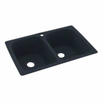 Image for Swan® Black Galaxy Solid Surface Super Double Bowl Kitchen Sink 33" X 22" from HD Supply