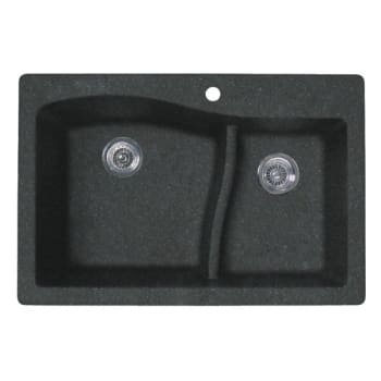 Image for Swan® Nero Granite Double Bowl Kitchen Sink 33" X 22" from HD Supply