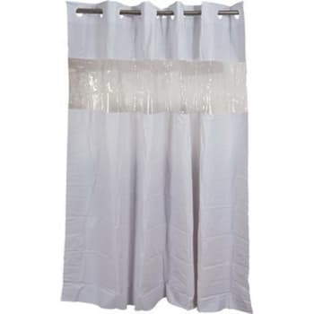 Image for Hookless 71 In. X 74 In. White Vision Shower Curtain With Clear Vinyl Window from HD Supply