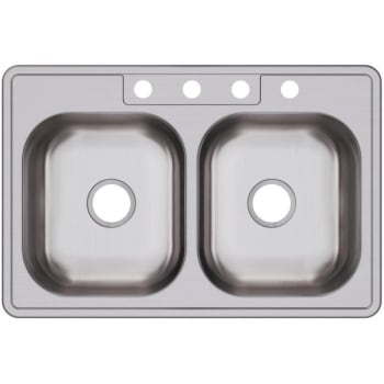 Image for Elkay Dayton Drop-In Stainless Steel 33" 4-Hole 50/50 Double Bowl Kitchen Sink from HD Supply