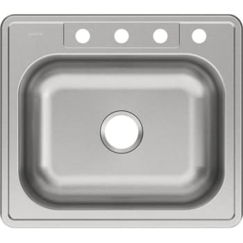Image for Elkay Dayton Drop-In Stainless Steel 25" 4-Hole Single Bowl Kitchen Sink 8" Bowl from HD Supply