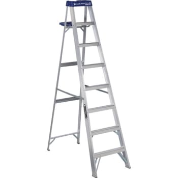Louisville Ladder° AS2100 250 Lb Aluminum Step Ladder With Molded Pail Shelf 8'