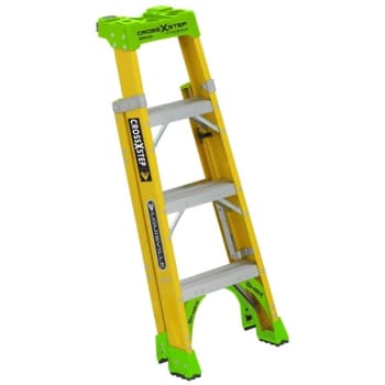 Louisville Ladder° FXS1400HD 375 Lb Fiberglass 4-Step Cross Step Ladder 4'