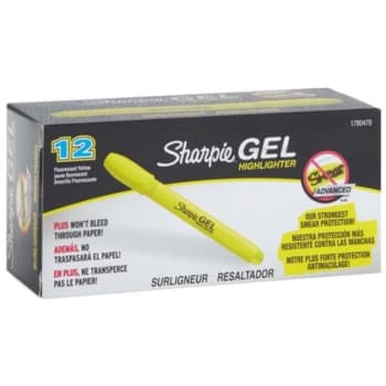 Sharpie® Gel Highlighters, Fluorescent Yellow, Box Of 12
